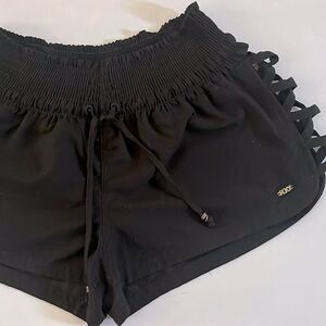 Roxy shorts woman’s size medium black shorts Y2K shorts cross cross cut out